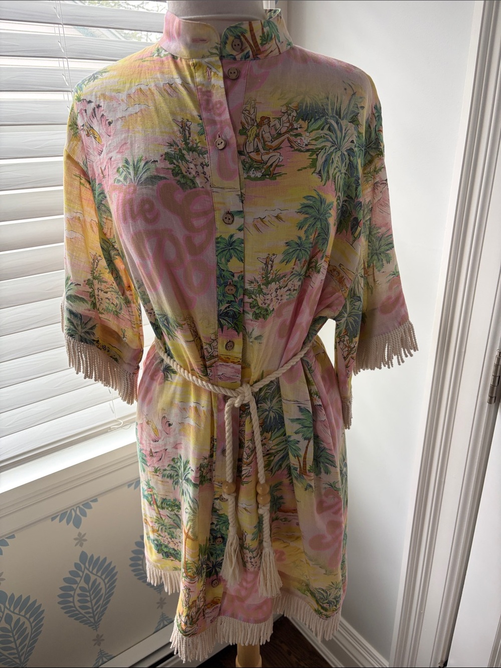 Zimmermann pink multicolor vacay mini dress size 3